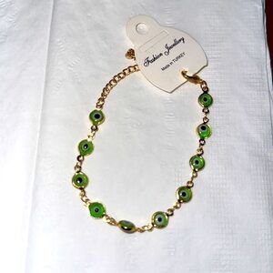 Evil eye bracelet. Green color